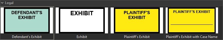 Defendants Exhibit, Exhibit, Plaintiff's Exhibit, Plaintiffs Exhibit with Case Name