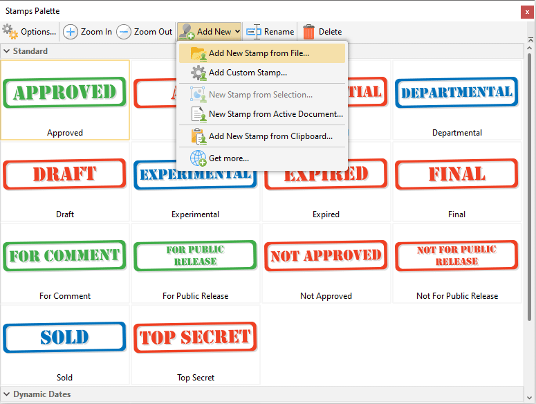 PDFXChange Co Ltd Knowledge Base How do I use the Stamps Palette