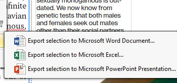 Export Content to MS Office Formats