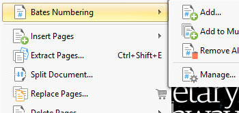 Add/Remove Bates Numbering