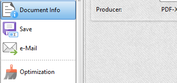 Document Info Settings