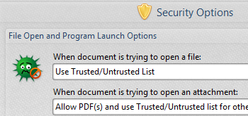 Customize Security Options