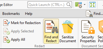 Find and Redact Document Content