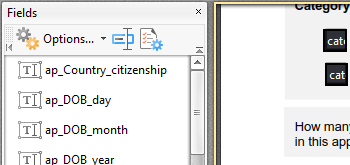Use the Fields Pane to View/Edit Form Fields
