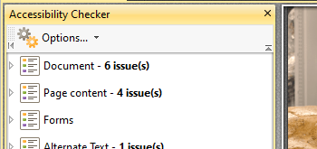 Use the Accessibility Checker/Report Pane to View/Edit Document Accessibility Information