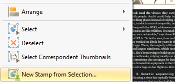 Create Stamps from Selected Content
