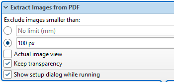 Set a Pixel Limit for the Extract Images Tool/Action