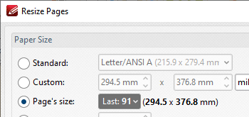 Resize Pages to Match Existing Document Page Sizes