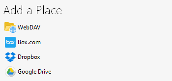 Create 'Places' for WebDAV Services